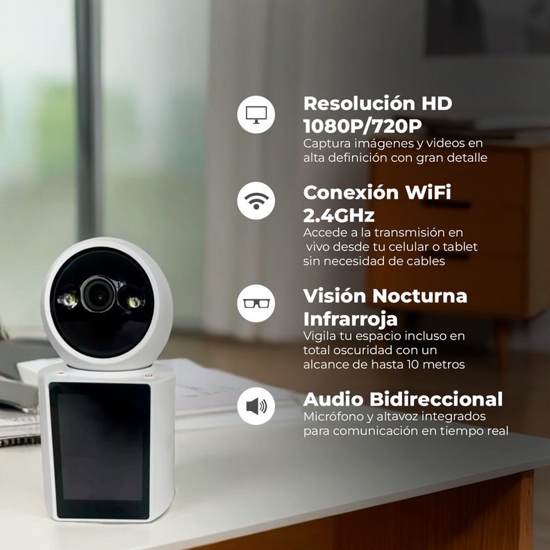 Camara Monitor Bebe Pantalla Bidireccional Seguridad Full HD-2