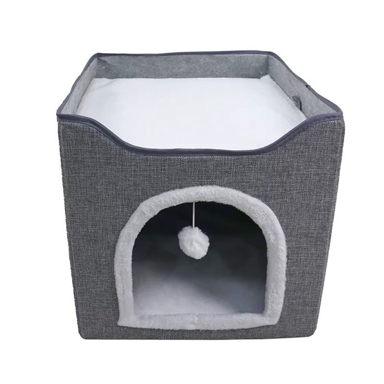 Cama Mascota Soft Confort Plegable Con Techo -0