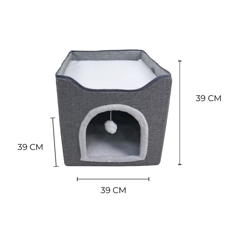 Cama Mascota Soft Confort Plegable Con Techo -2