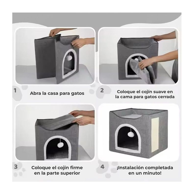 Cama Mascota Soft Confort Plegable Con Techo -5