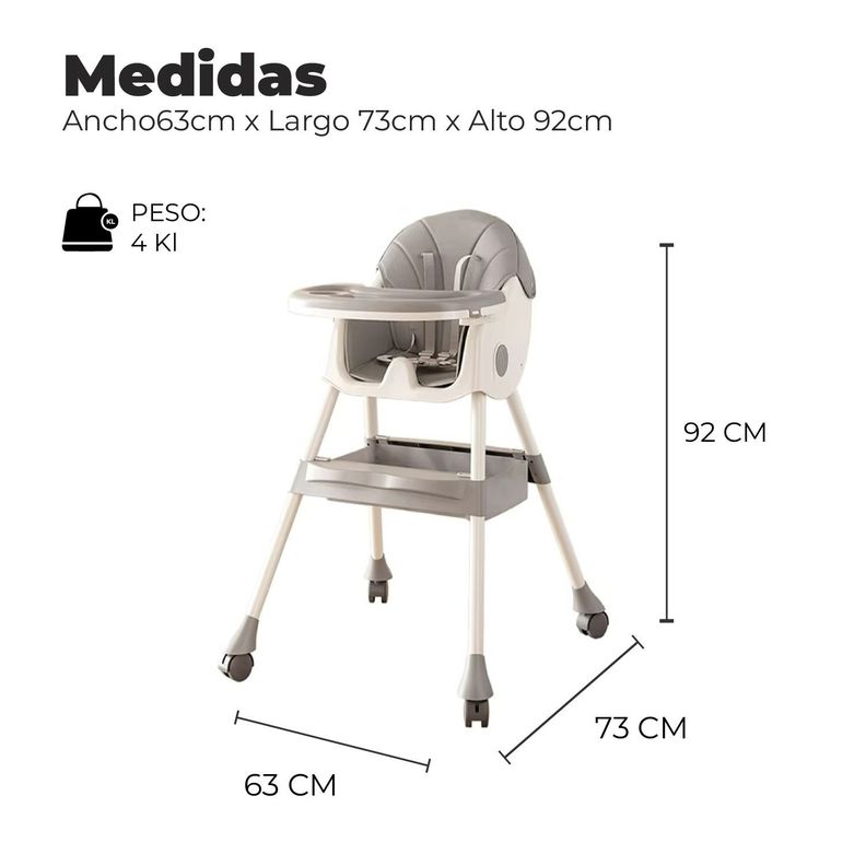 Silla Comer Bebe Doble Altura Safe Baby Entretenida -1