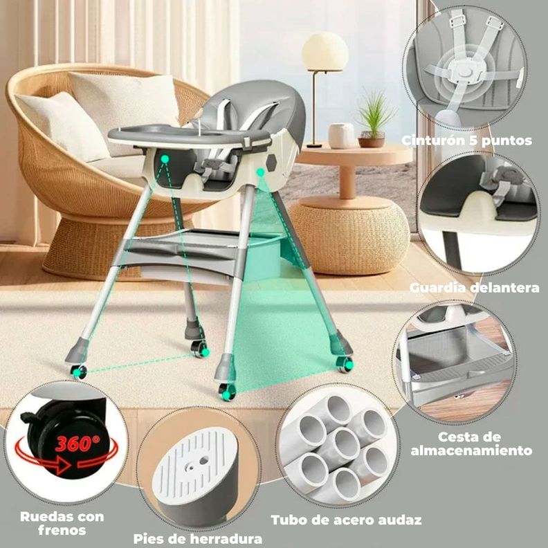 Silla Comer Bebe Doble Altura Safe Baby Entretenida -4