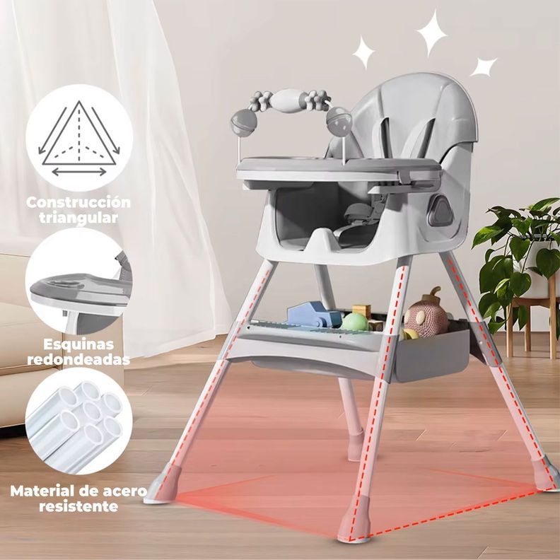 Silla Comer Bebe Doble Altura Safe Baby Entretenida -6