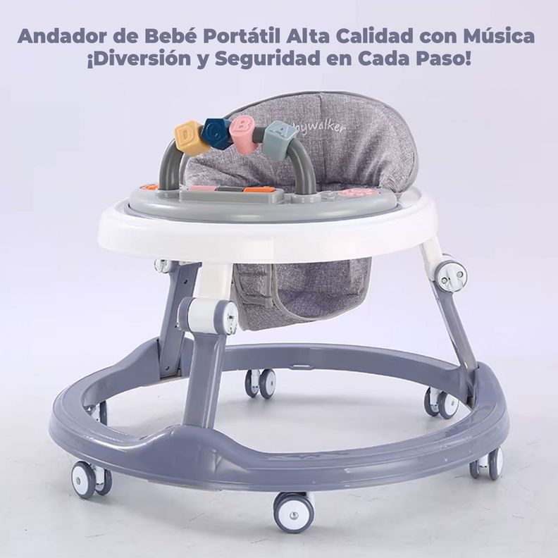Andador Caminadora Bebe Plegable Folding Circle Con Sonido -1