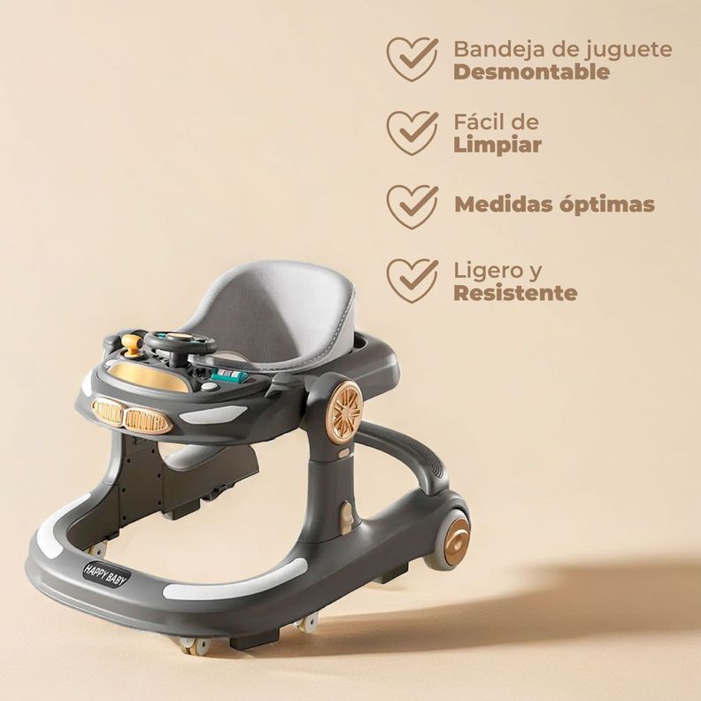 Andador Caminadora Autito Musical Bebe Anticaida Apoya pies -2