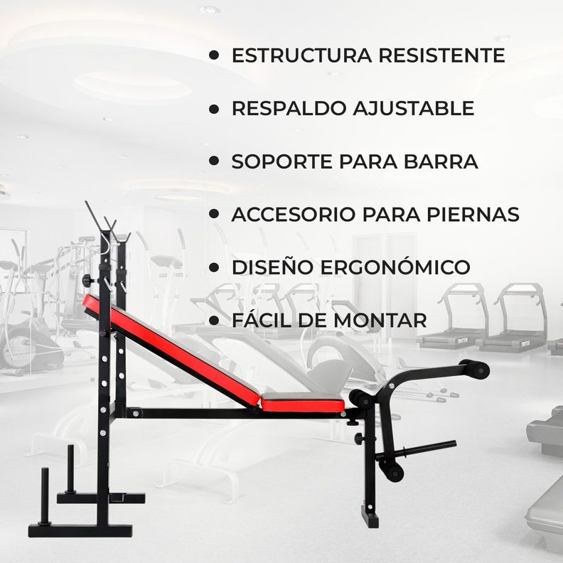 Press Banca Abdominal Multifuncional inclinable  + piernas-4