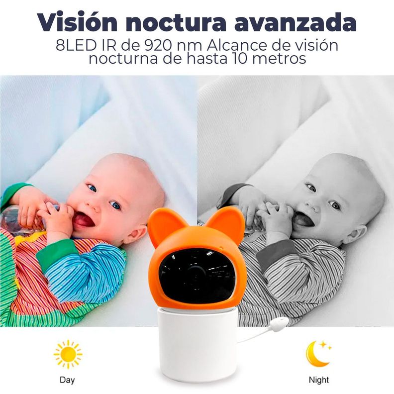 Camara Monitor Bebe Vision Nocturna Lcd 4.3" Con Microfono-4
