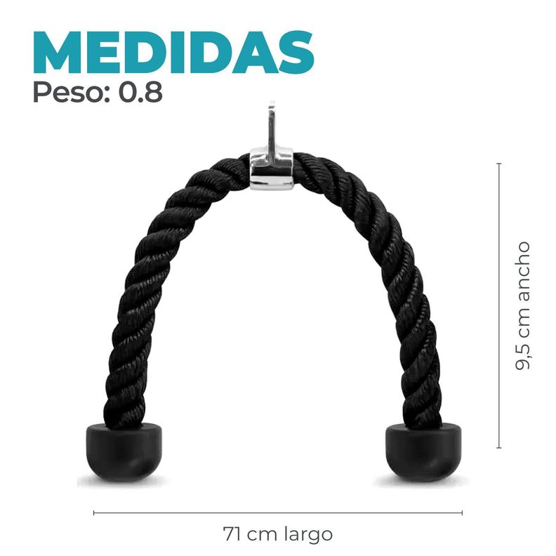 Cuerda Soga Para Tricep, Bicep, Polea, Mancuernas Gym-1
