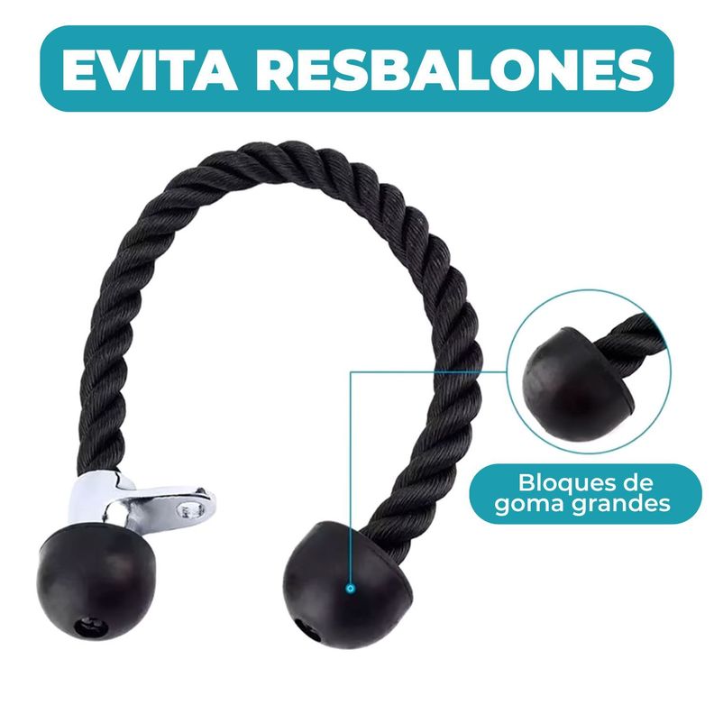 Cuerda Soga Para Tricep, Bicep, Polea, Mancuernas Gym-3