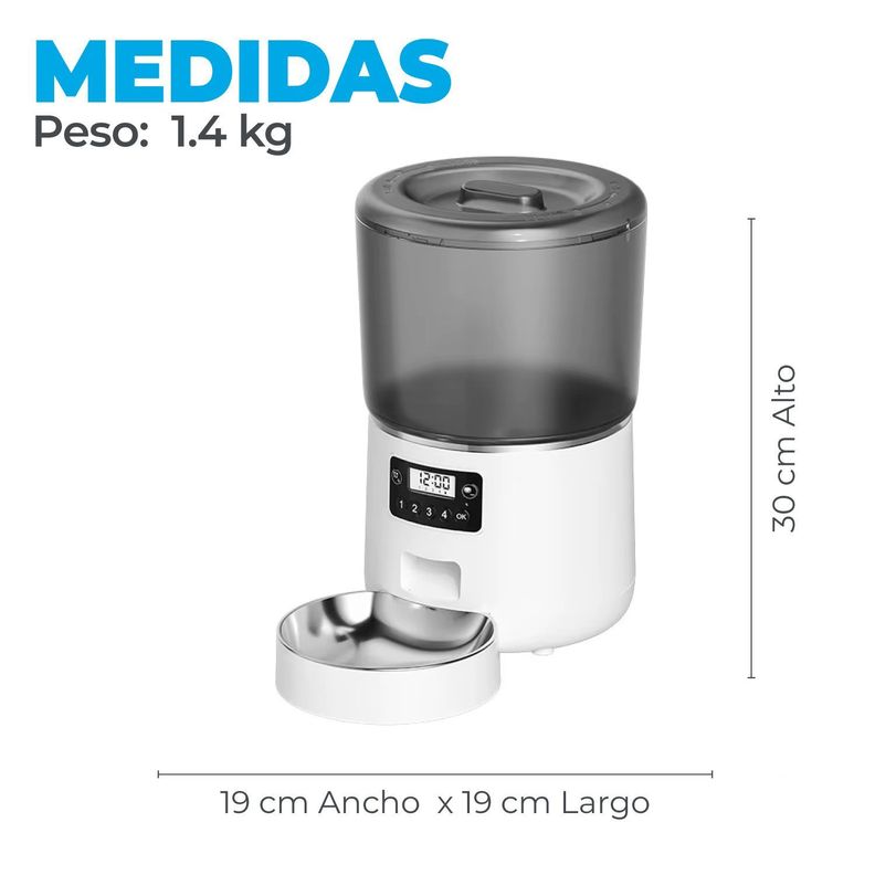 Dispensador Automatico Comida 4 lts Mascotas .-1