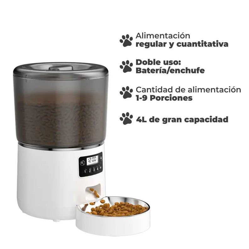 Dispensador Automatico Comida 4 lts Mascotas .-2