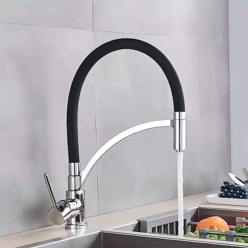 Llave Monomando Lavaplatos Cromada Flexible y Giratoria Deluxe-1
