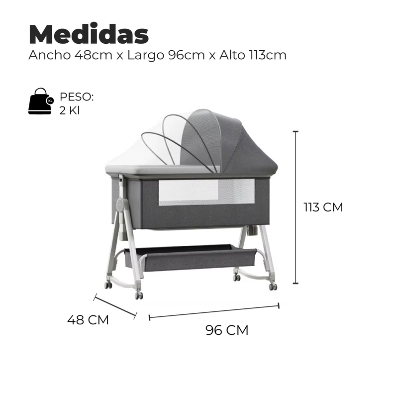 Cuna Colecho Moises Bebe Mecedora 4 Alturas Safe&soft-1