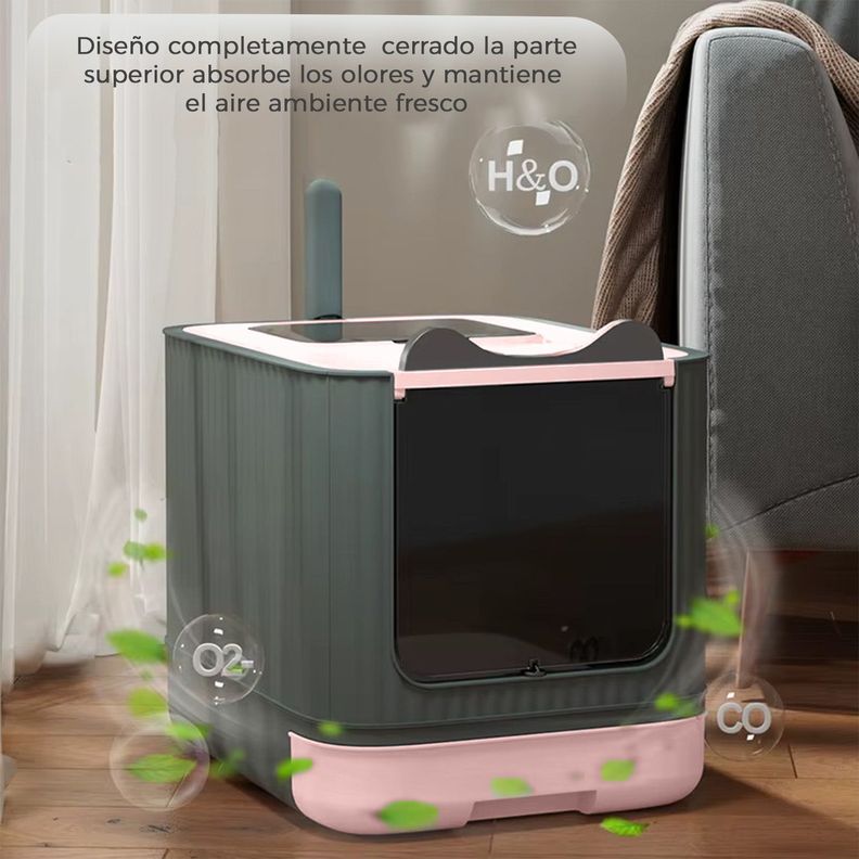 Arenero Cerrado con Bandeja 2 puertas, Baño Gatos luz y Pala-2