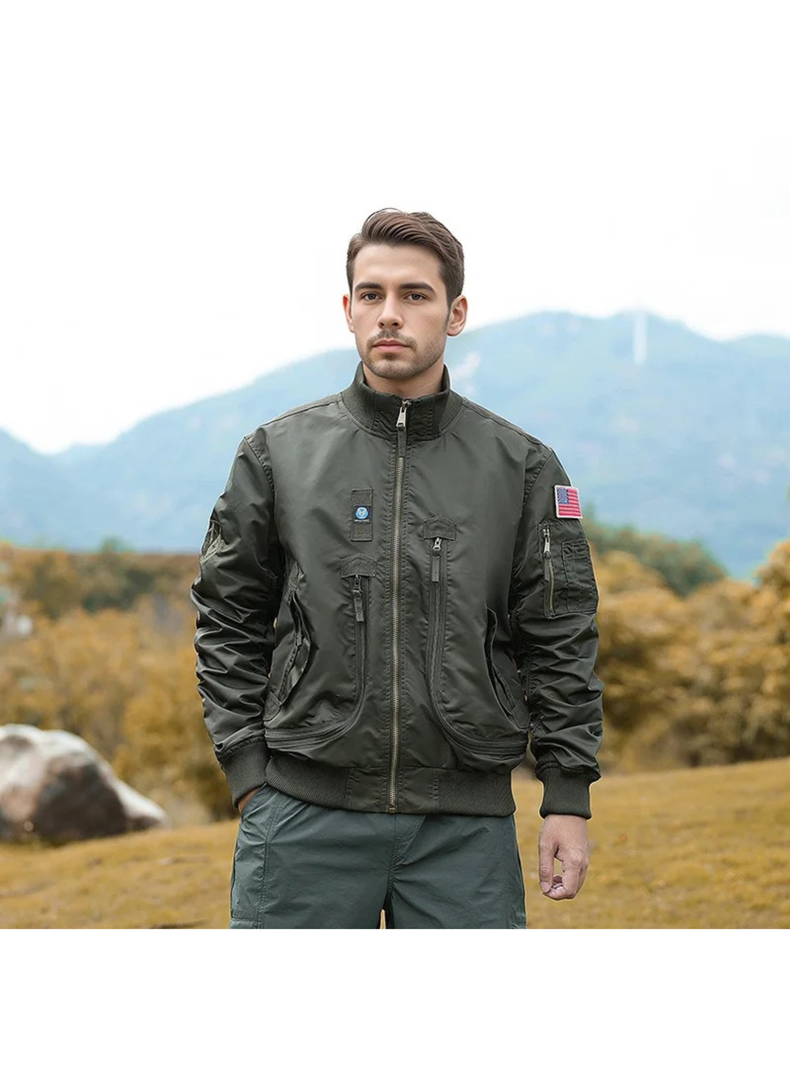 Chaqueta Bomber Special Forces Verde Petroleo-3