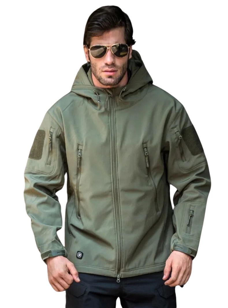 Chaqueta Táctica Softshell Impermeable Verde-0