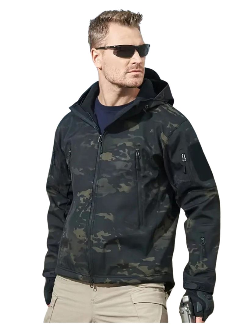 Chaqueta Táctica Softshell Impermeable Multicam Black-0