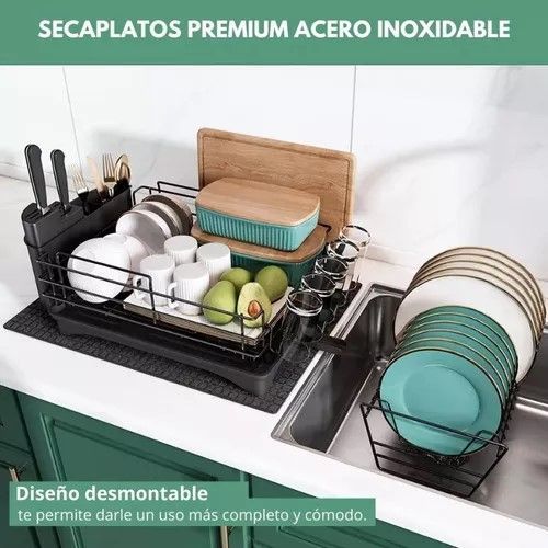 Secador Escurridor Platos 2 Niveles Desmontable Moderno-1