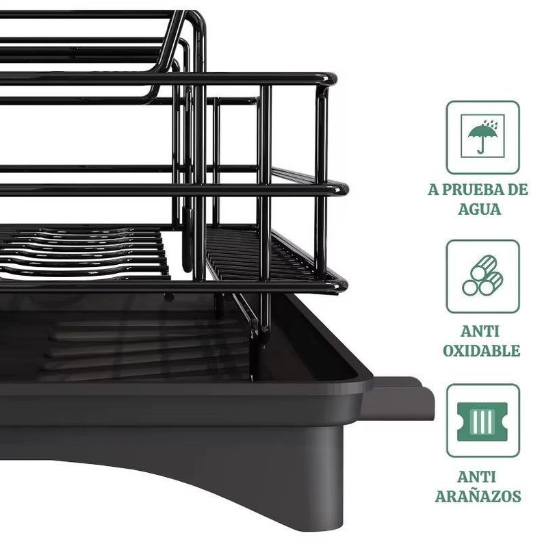 Secador Escurridor Platos 2 Niveles Desmontable Moderno-4