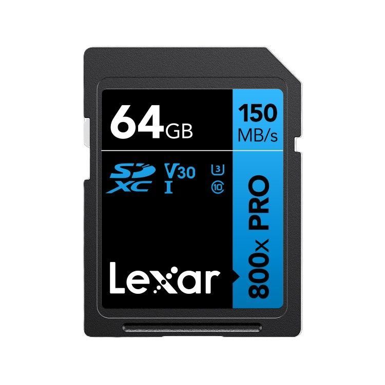 Tarjeta de Memoria Lexar High Perfomance 800x 64GB Clase 10 Negro