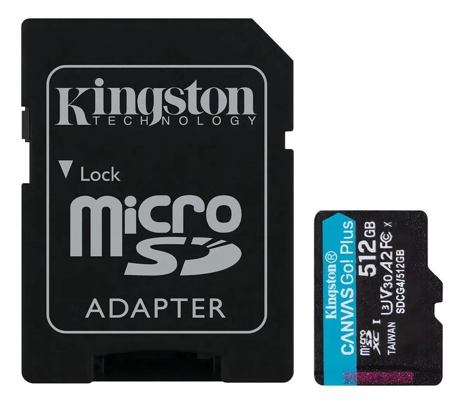 Microsd Kingston Canvas Go Plus 512gb U3 V30 A2 Negro