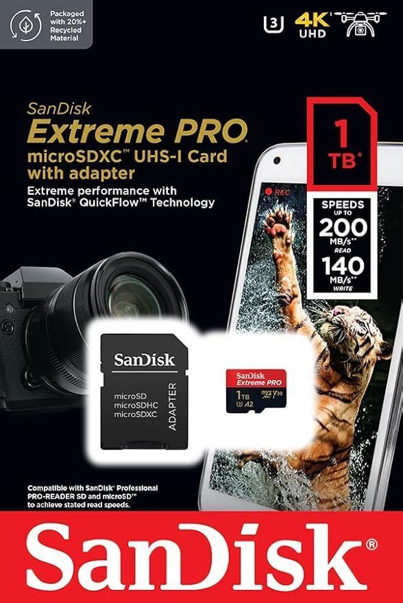 Memoria Micro Sd Sandisk Extreme Pro 1 Tb 200mb/s U3 V30 4k-3