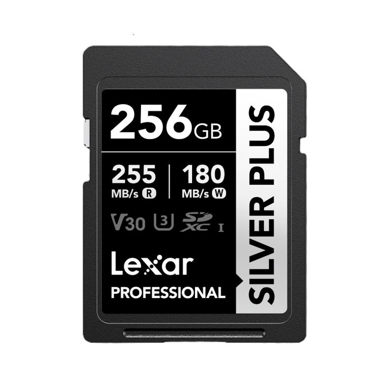 Memoria Sd 256gb Lexar Silver Plus Sdxc U3 V30 4k 255mb s Negro