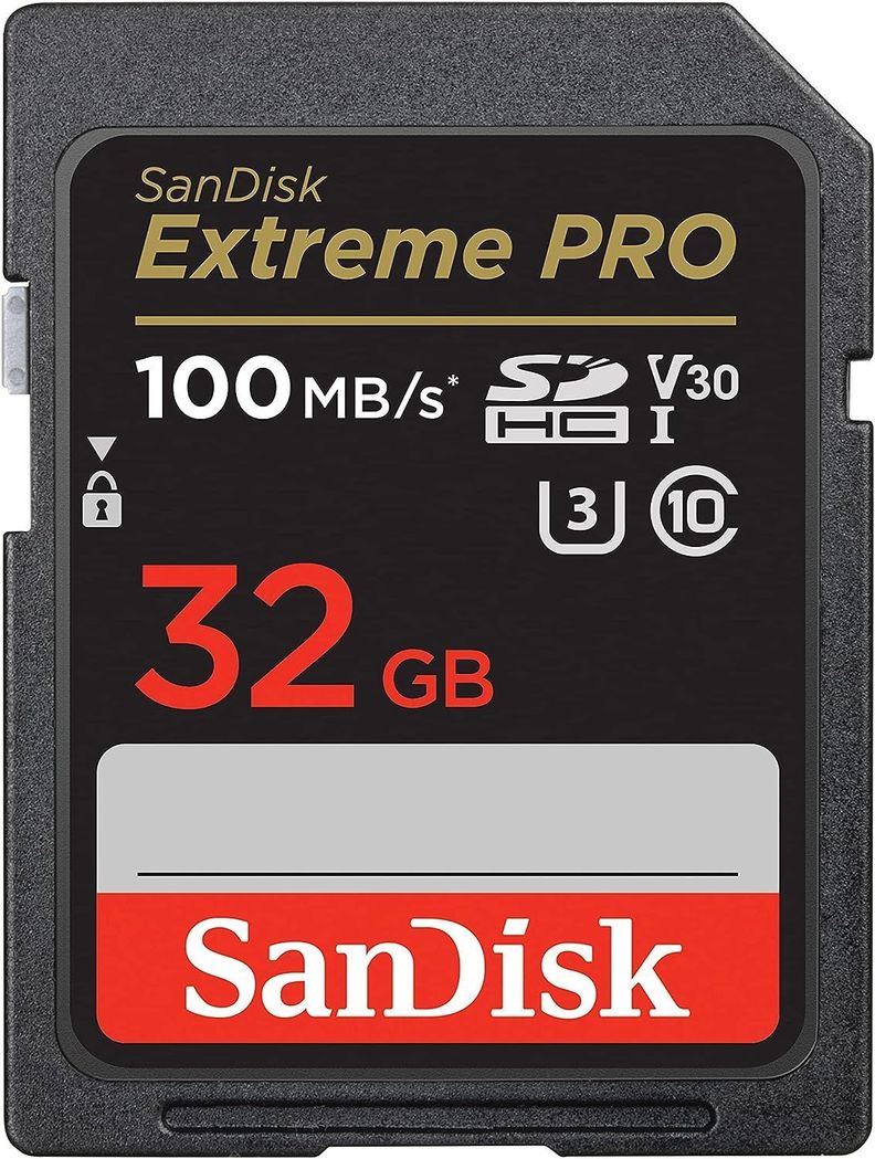 Tarjeta de Memoria SD Sandisk Extreme Pro 32GB 100mb s U3 V30 4K UHD Negro