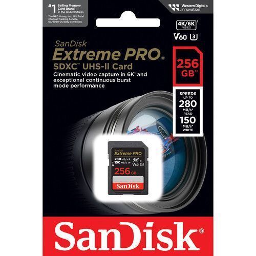 Tarjeta de Memoria SD Sandisk Extreme Pro 256GB 280mb s UHS II U3