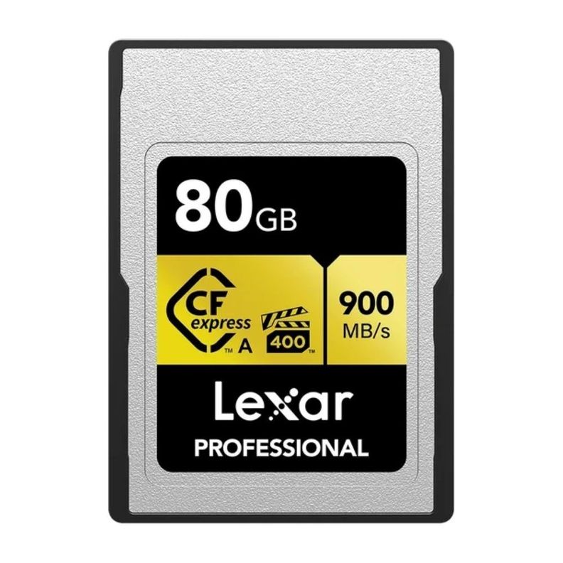 Tarjeta de Memoria CF Express Tipo A Lexar Gold 80 GB 900Mbs 8K Dorado