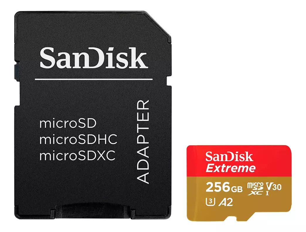 Memoria Micro Sd Sandisk Extreme 256 Gb 190mb/s U3 A2 V30 4k-1