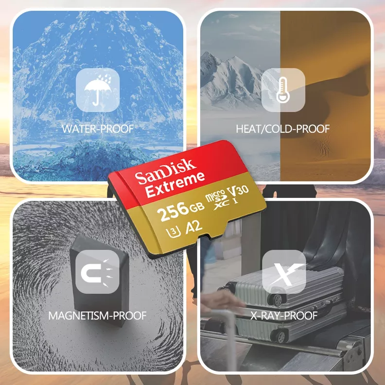 Memoria Micro Sd Sandisk Extreme 256 Gb 190mb/s U3 A2 V30 4k-4
