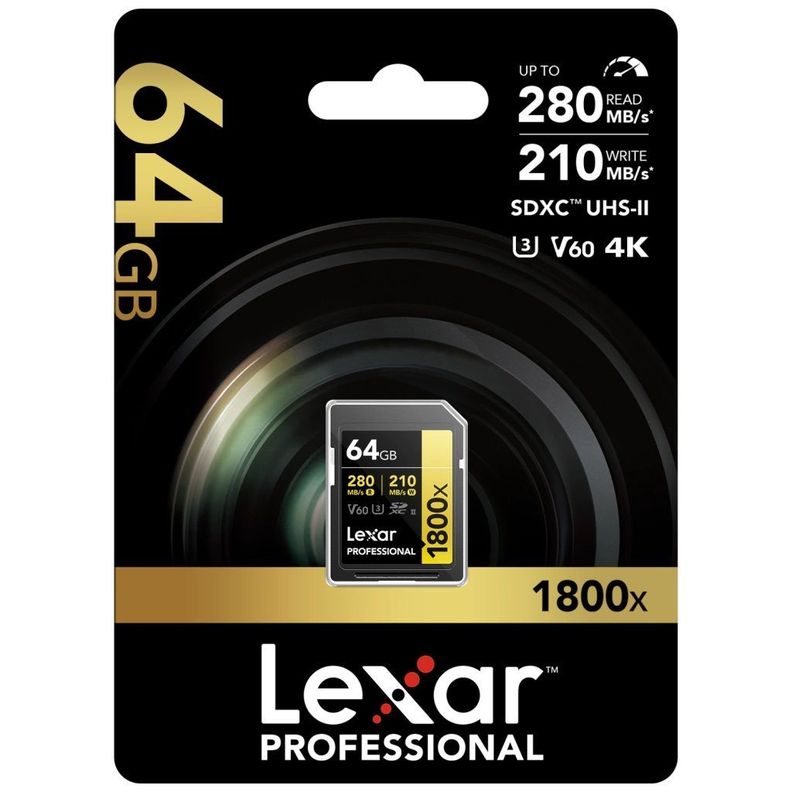 Lexar Professional 1800x SDXC UHS II 64GB Negro