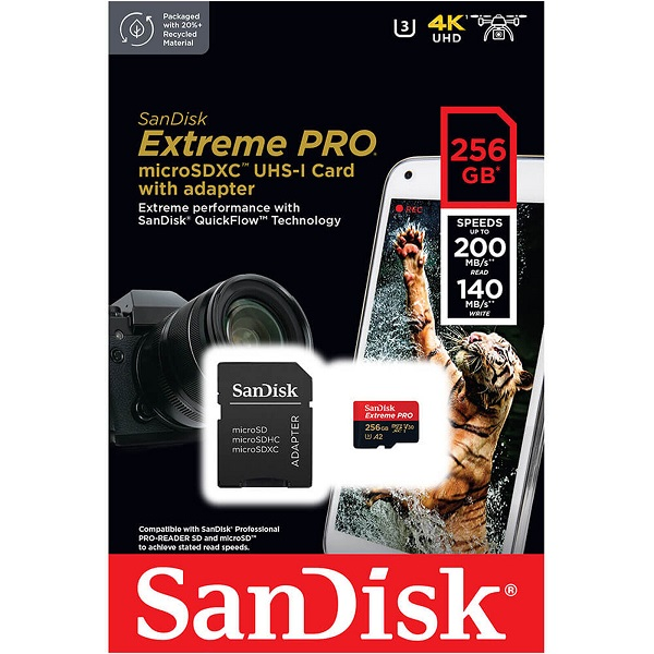 Memoria Micro Sd Sandisk Extreme Pro 256 Gb 200mbs U3 V30 4k-2