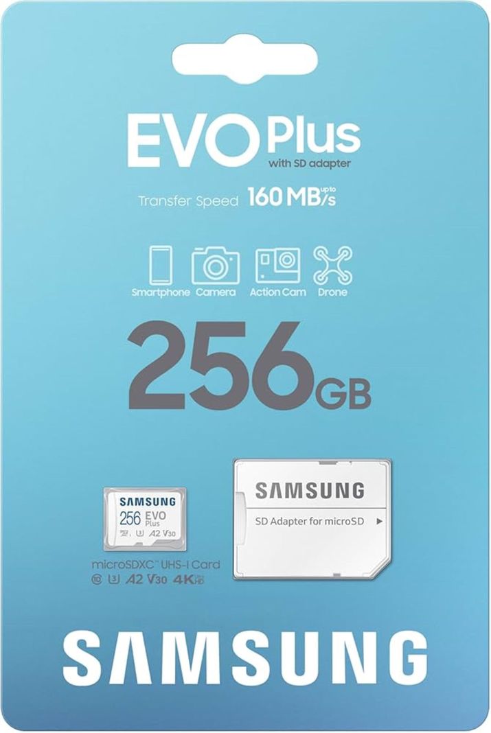 Memoria Micro Sd Samsung Evo Plus 256gb 160mb/s V30, A2, 4k-2