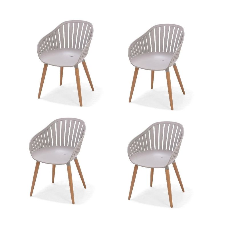 Pack x4 Sillas Exterior Cannes Gris Midtown
