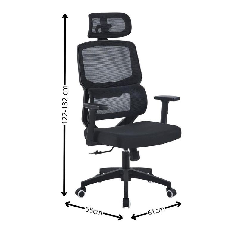 Silla De Oficina Ejecutiva Mesh Ergonomica Negro-2