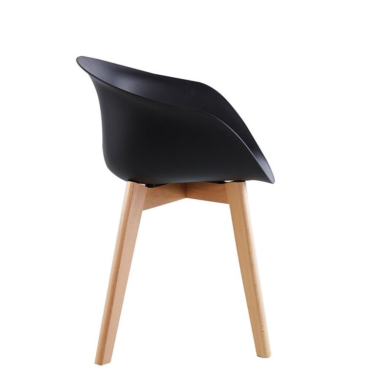 Pack x4 Sillas de Comedor con Apoyabrazos Tulip Negra Midtown-3