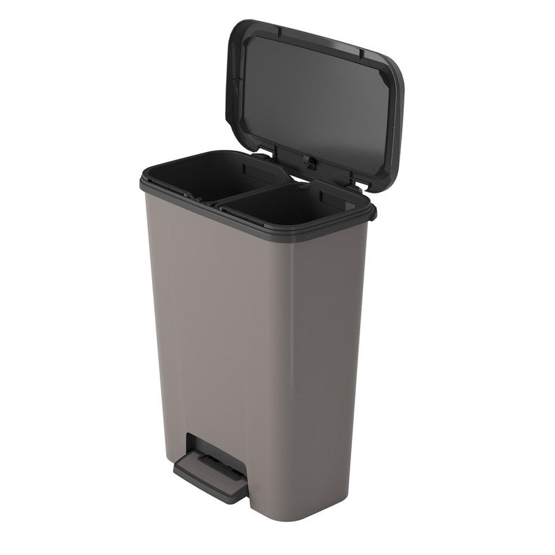 Basurero Compatta 50L DUO 23+23L Gris Keter-1