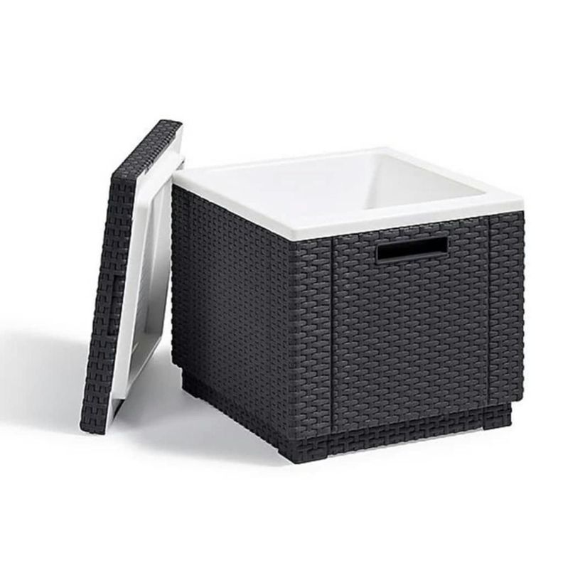 Mesa Cooler de Terraza Jardín Ice Cube Grafito Keter-1