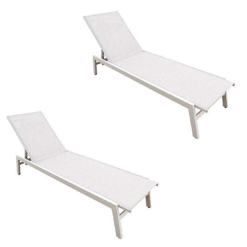 Juego de Reposeras Aluminio Blanco X2 Midtown-0