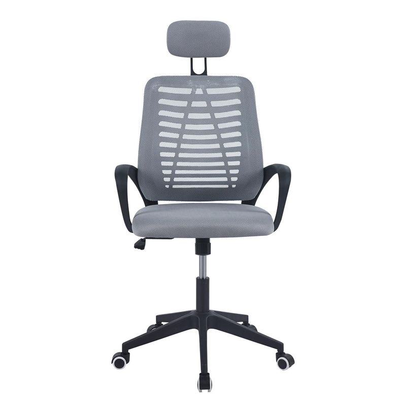 Silla De Oficina Mesh Con Cabezal Gris Midtown-0