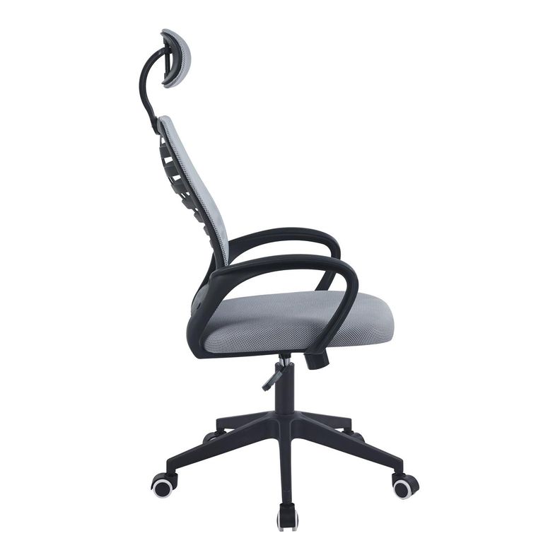 Silla De Oficina Mesh Con Cabezal Gris Midtown-1