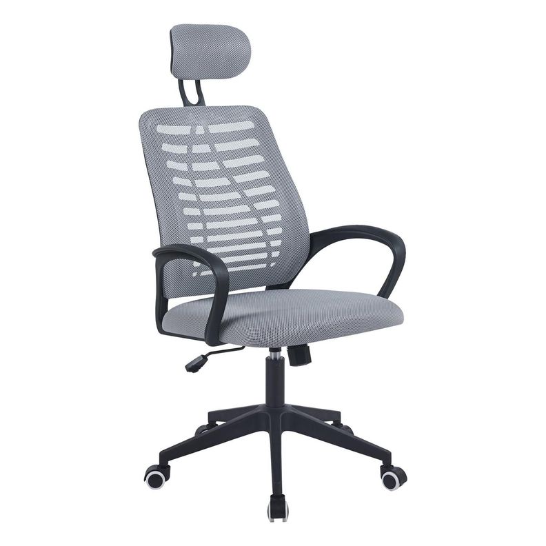Silla De Oficina Mesh Con Cabezal Gris Midtown-2