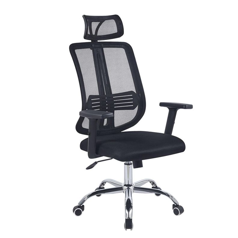 Silla De Oficina Mesh Ergonómica Base Cromada-3