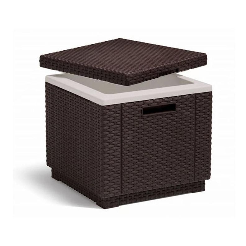 Mesa Cooler de Terraza Jardín Ice Cube Marrón Keter-0