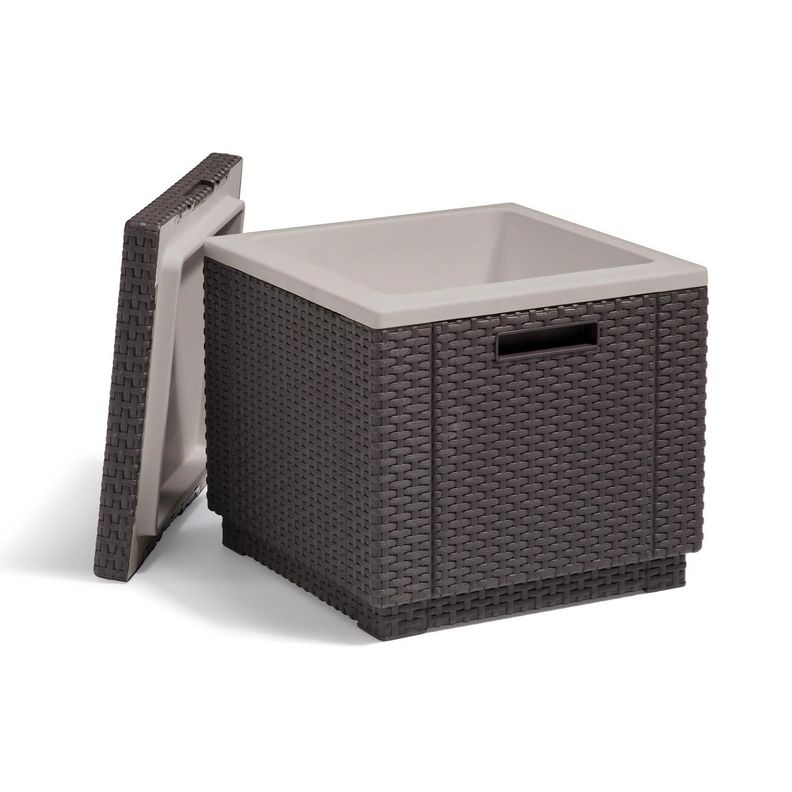 Mesa Cooler de Terraza Jardín Ice Cube Marrón Keter-1