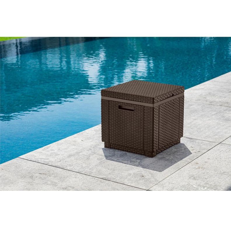 Mesa Cooler de Terraza Jardín Ice Cube Marrón Keter-4