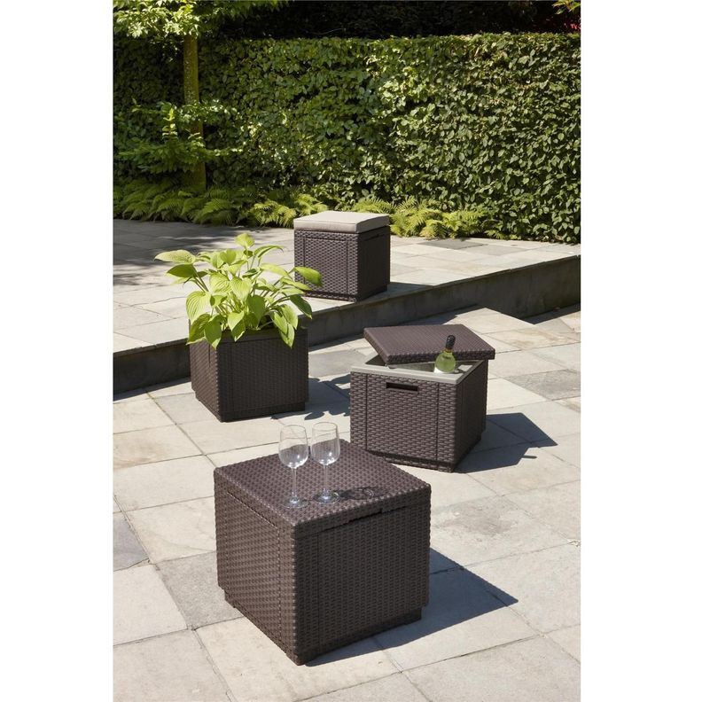 Mesa Cooler de Terraza Jardín Ice Cube Marrón Keter-5