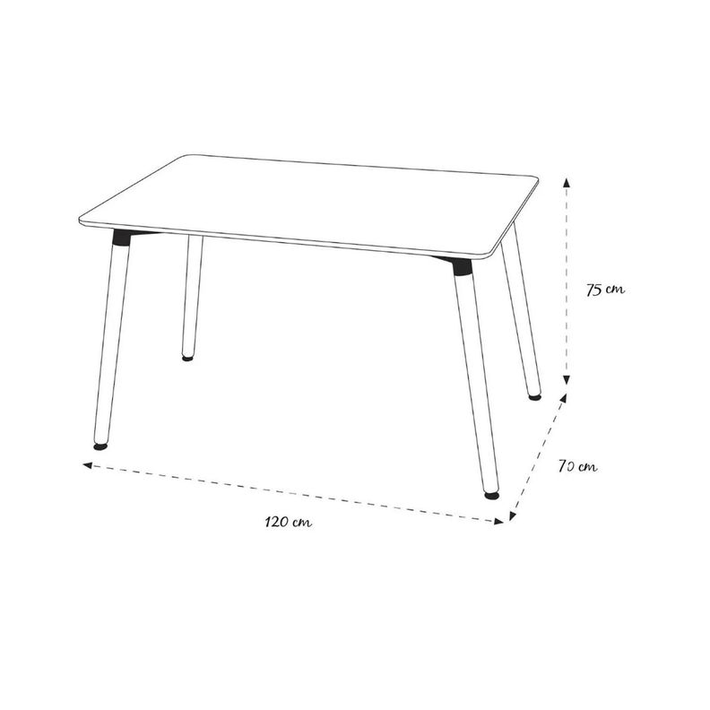 Mesa de comedor Nordica Escadinava Negra Midtown-2